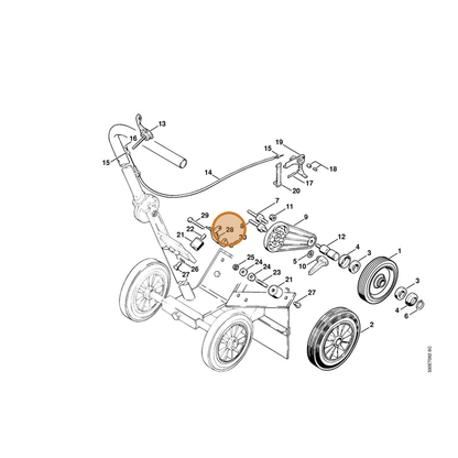 STIHL part 4201-713-3401 — IPL diagram snippet (6x zoom, amber highlight)