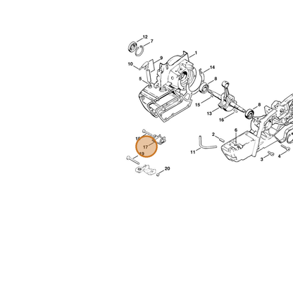 STIHL part 4201-713-3402 — IPL diagram snippet (6x zoom, amber highlight)