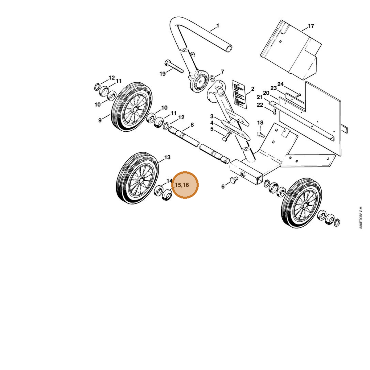 STIHL part 4201-717-2000 — IPL diagram snippet (6x zoom, amber highlight)