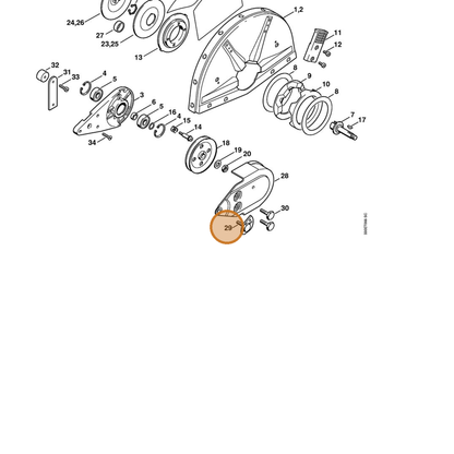 STIHL part 4201-760-9500 — IPL diagram snippet (6x zoom, amber highlight)