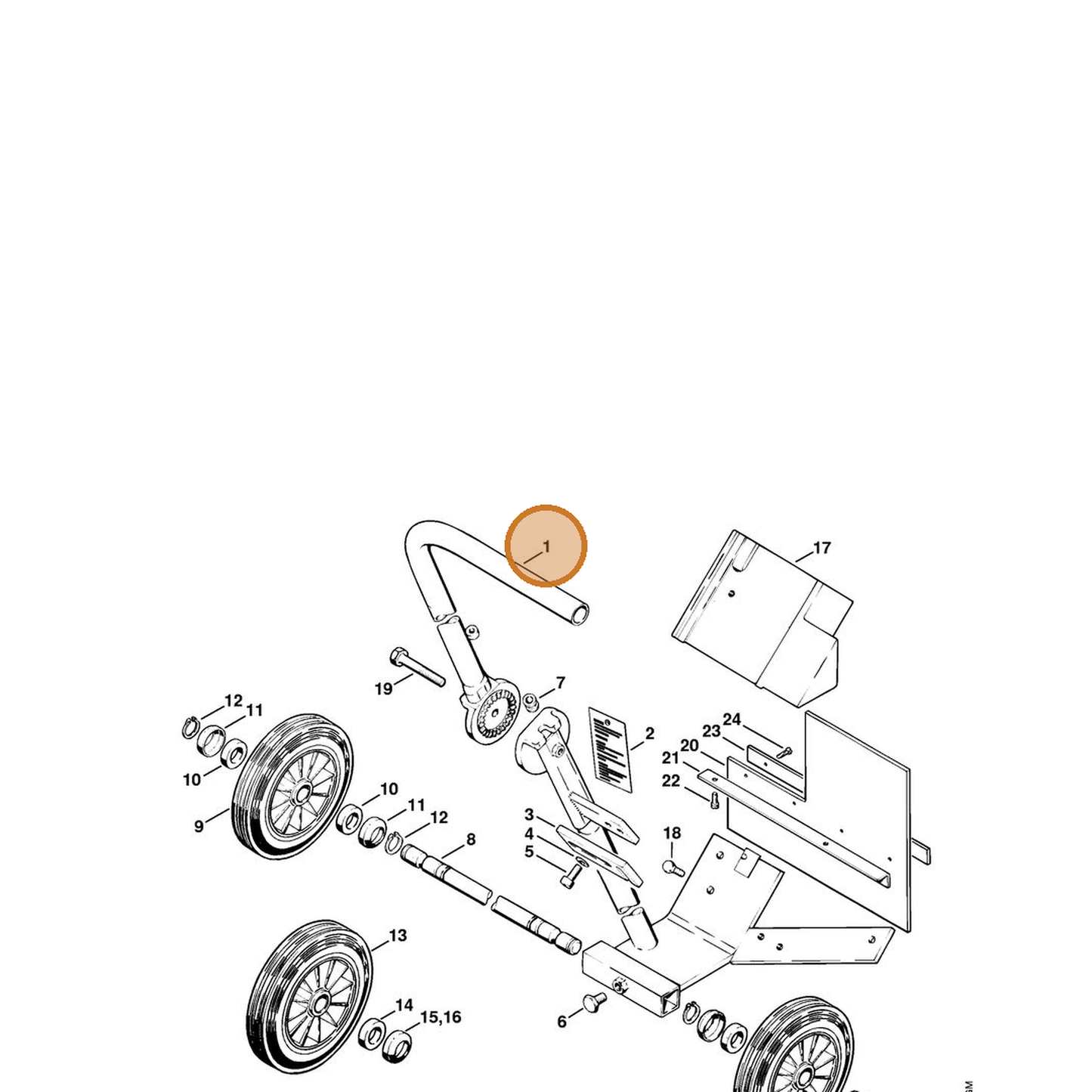 STIHL part 4201-790-2300 — IPL diagram snippet (6x zoom, amber highlight)