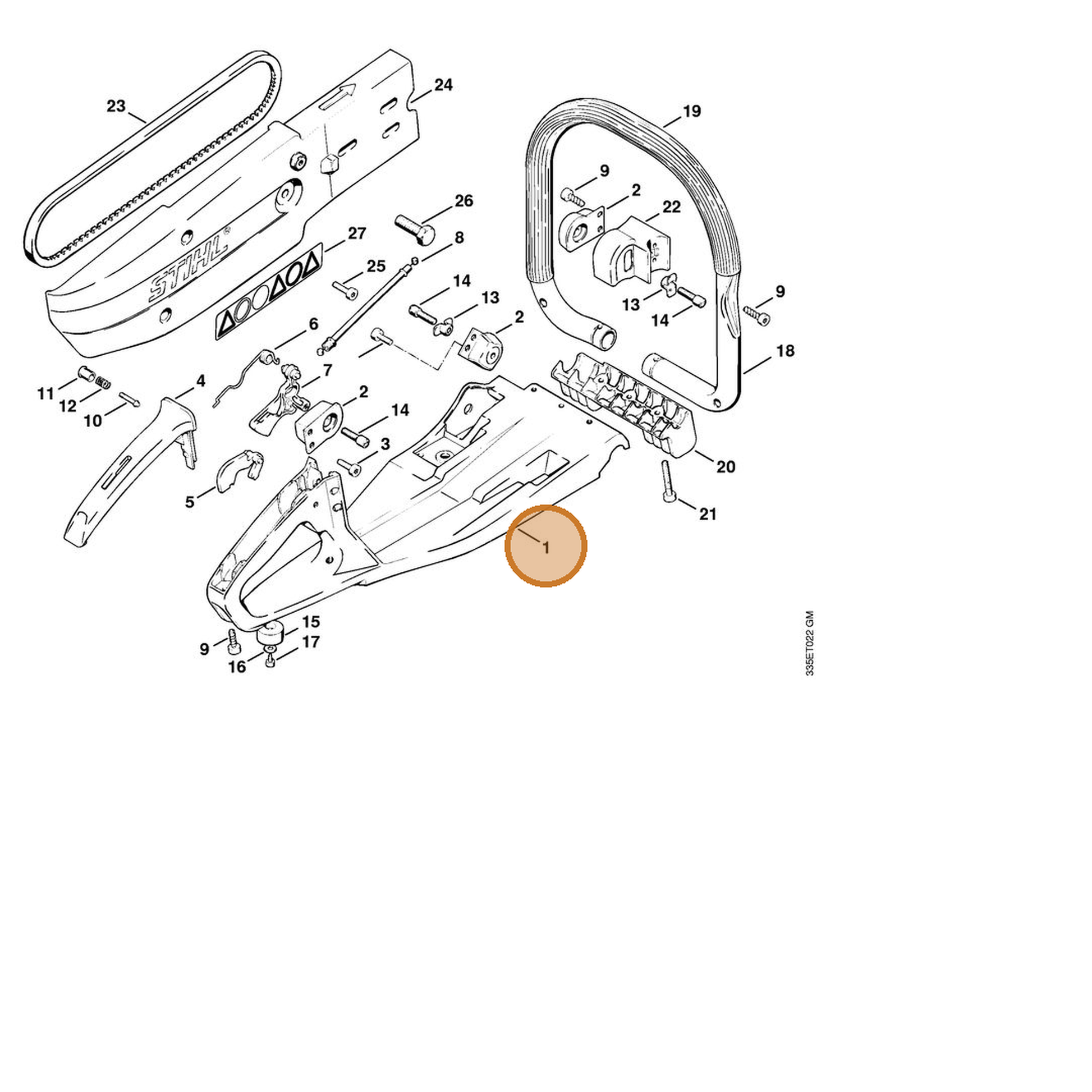 STIHL part 4201-790-5601 — IPL diagram snippet (6x zoom, amber highlight)