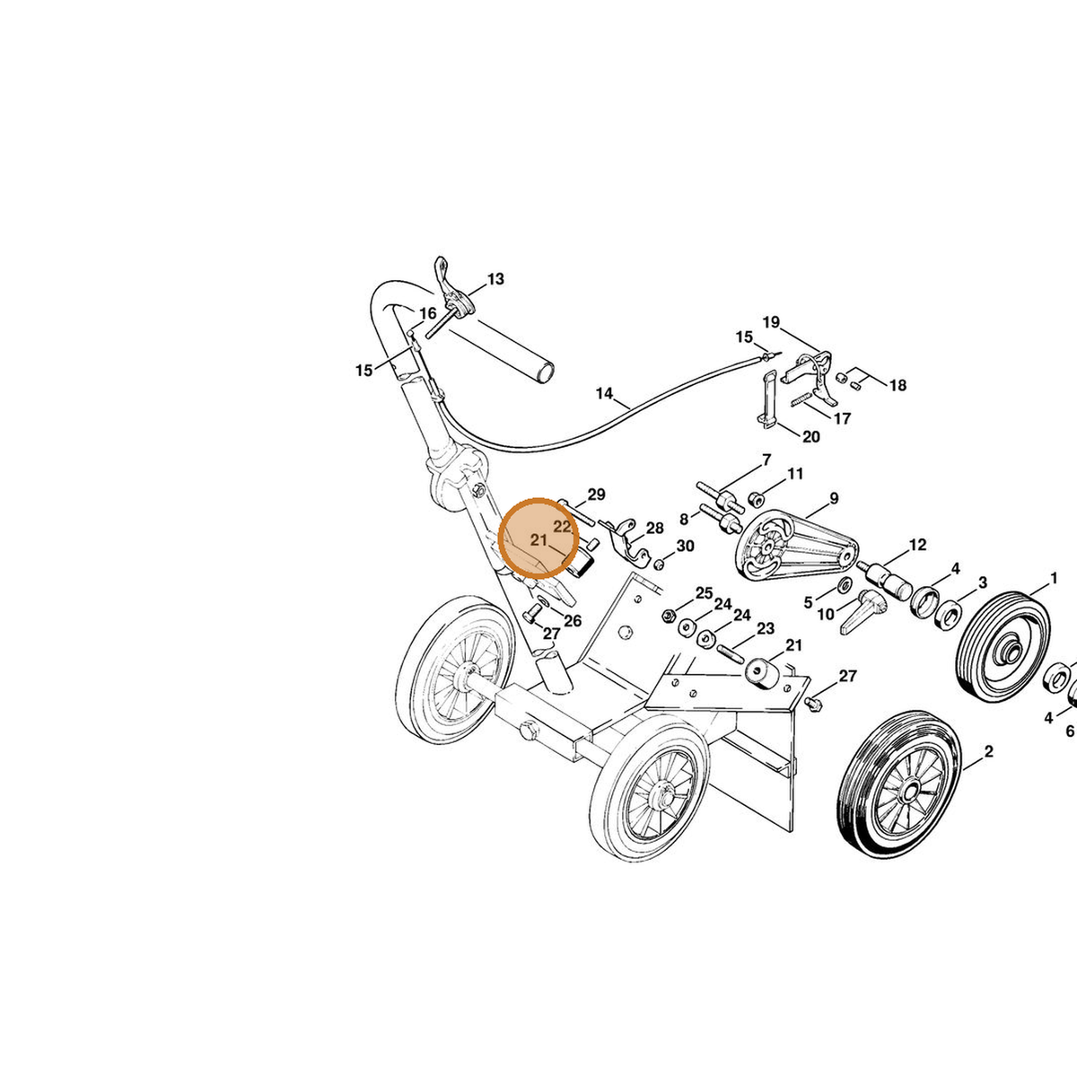 STIHL part 4201-790-9300 — IPL diagram snippet (6x zoom, amber highlight)