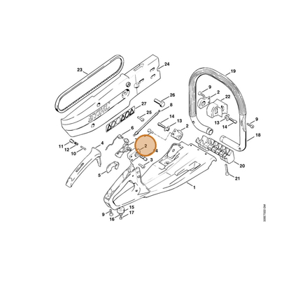 STIHL part 4201-790-9900 — IPL diagram snippet (6x zoom, amber highlight)