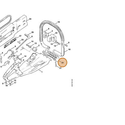 STIHL part 4201-791-7605 — IPL diagram snippet (6x zoom, amber highlight)