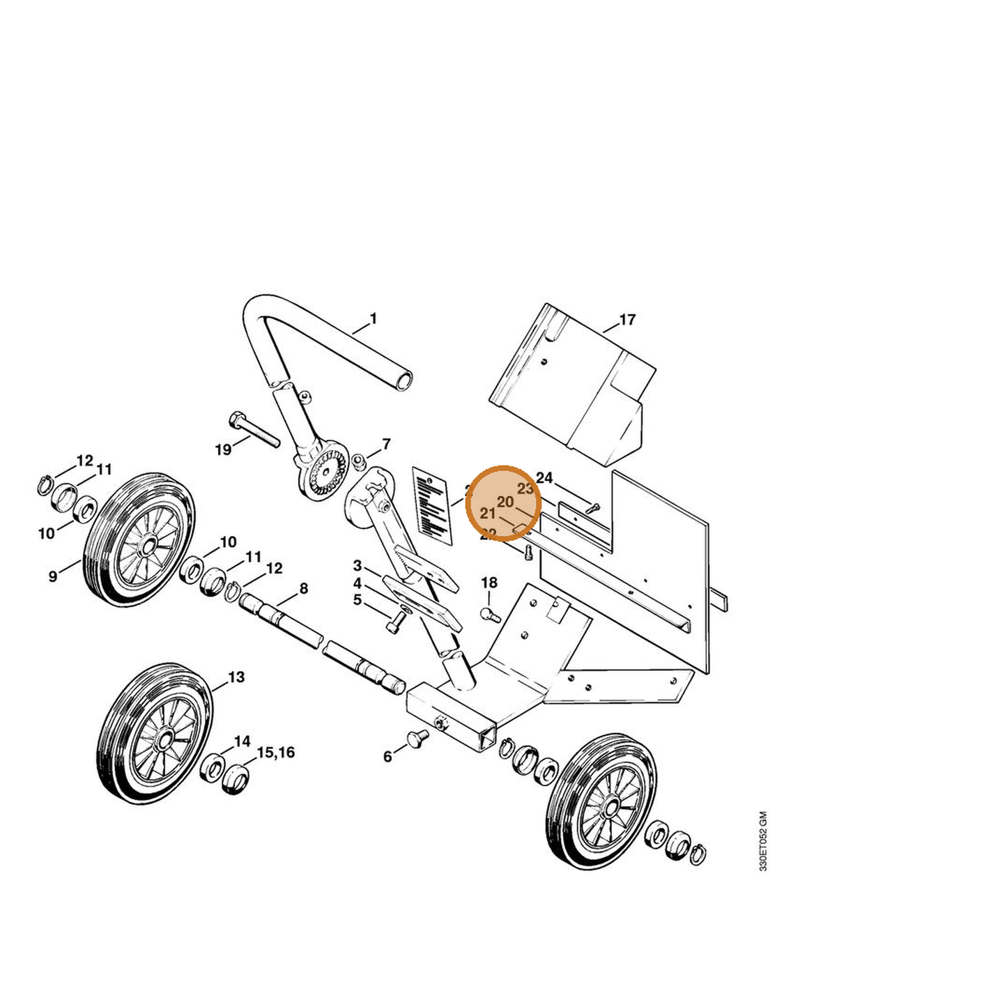 STIHL part 4201-792-9100 — IPL diagram snippet (6x zoom, amber highlight)