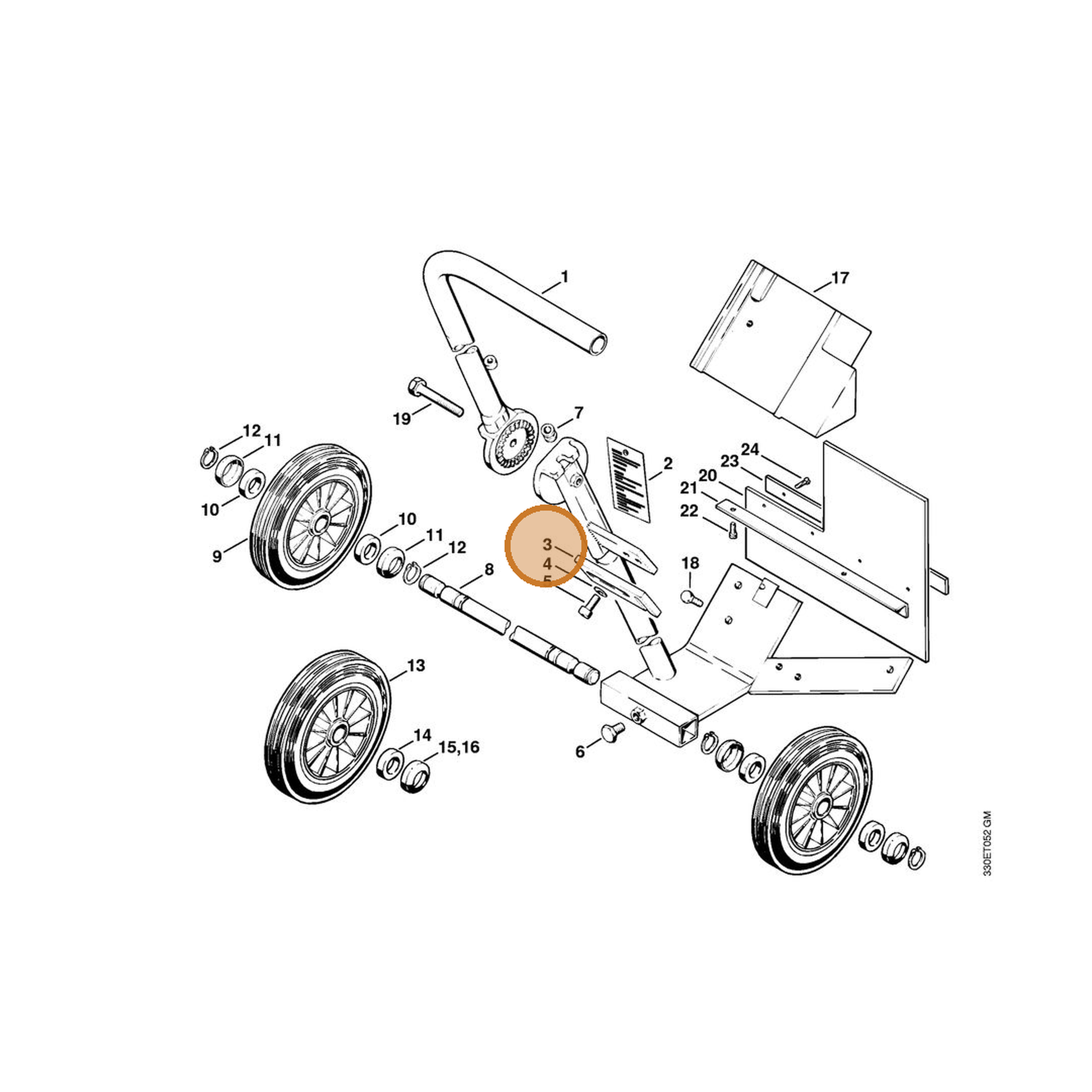 STIHL part 4201-792-9500 — IPL diagram snippet (6x zoom, amber highlight)
