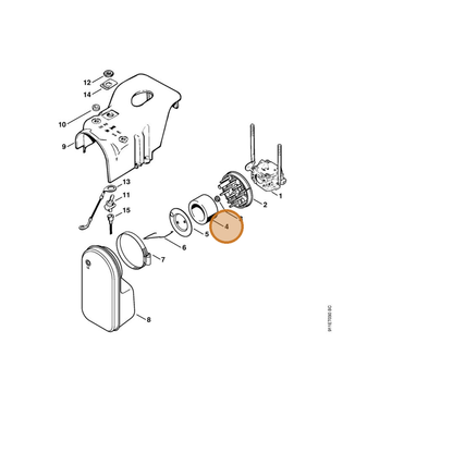 STIHL part 4202-141-0300 — IPL diagram snippet (6x zoom, amber highlight)