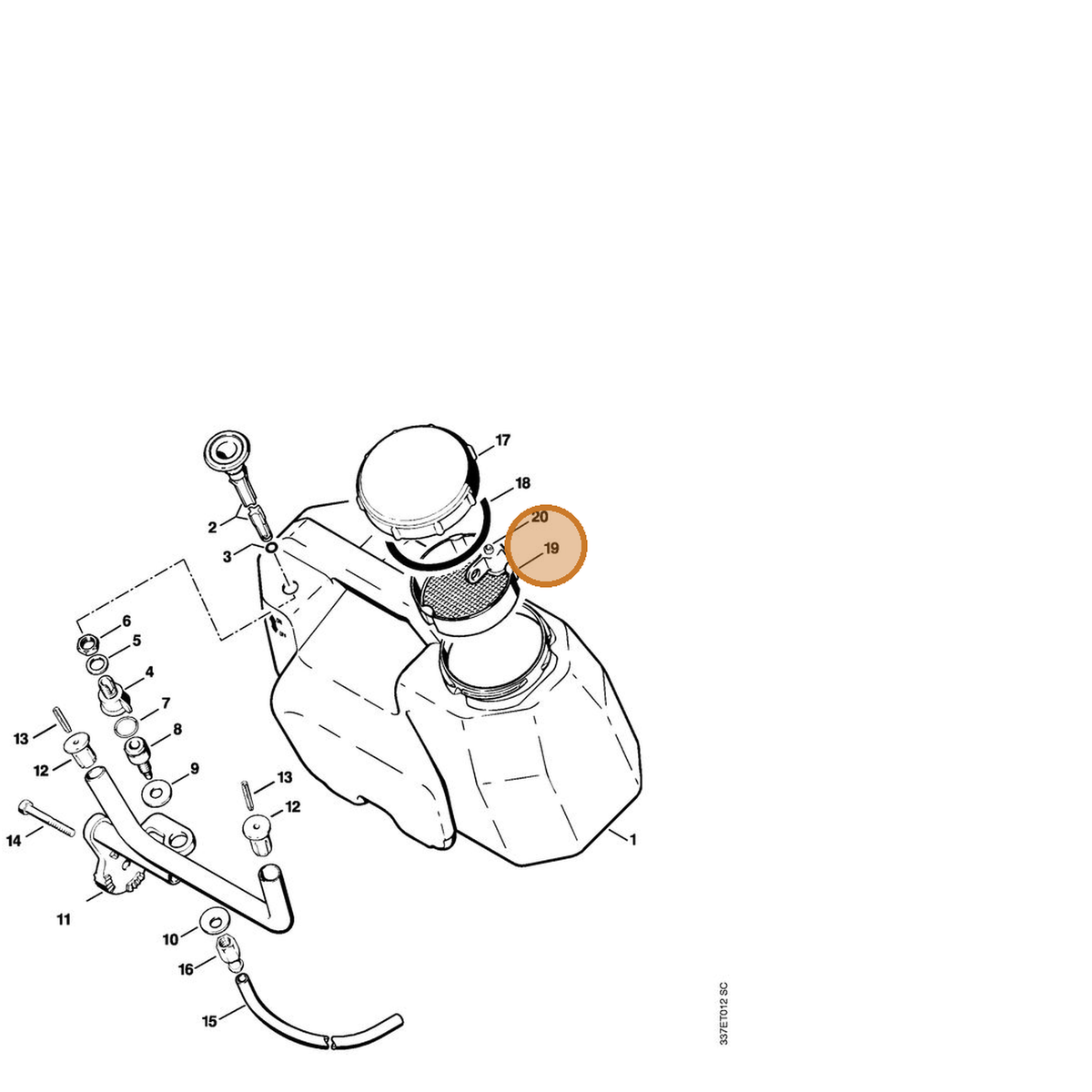 STIHL part 4202-700-8805 — IPL diagram snippet (6x zoom, amber highlight)