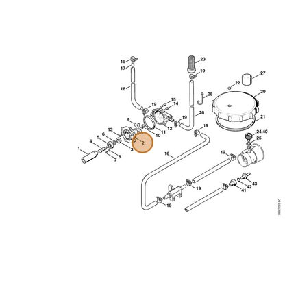STIHL part 4202-701-0500 — IPL diagram snippet (6x zoom, amber highlight)