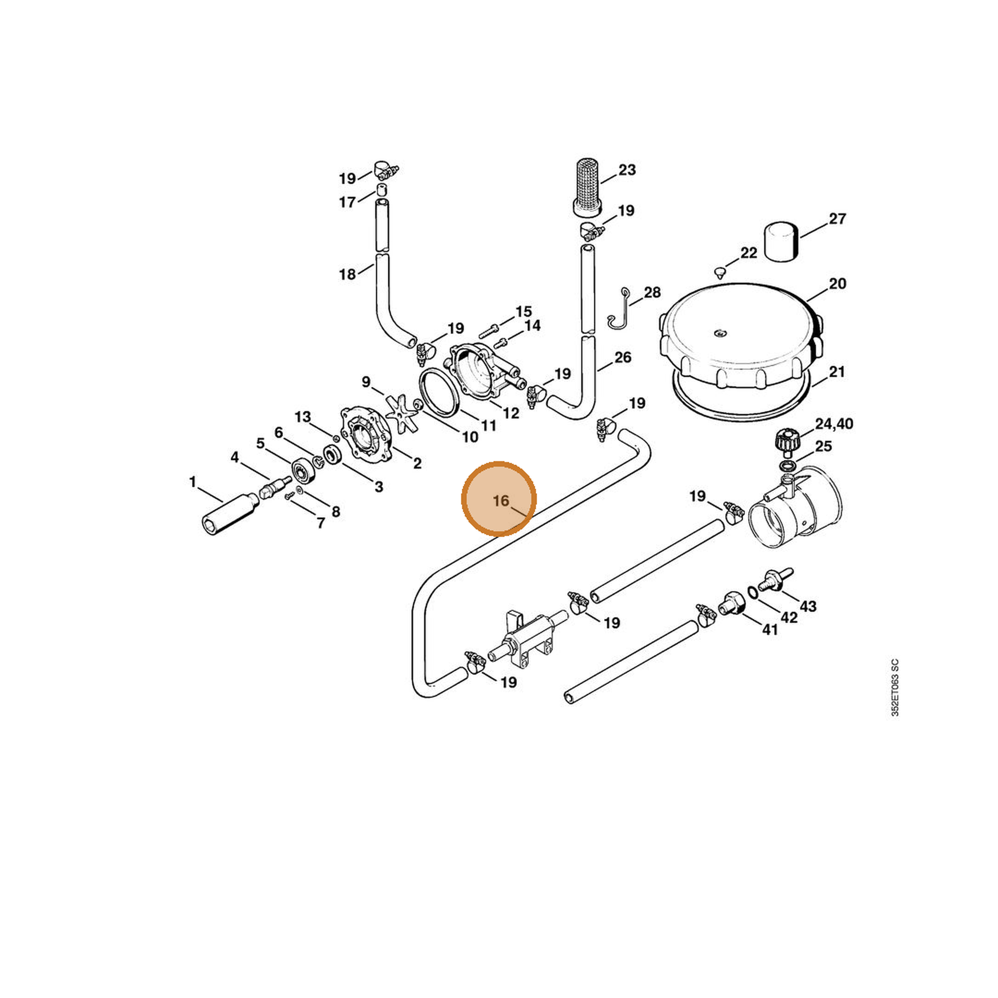 STIHL part 4202-708-9502 — IPL diagram snippet (6x zoom, amber highlight)