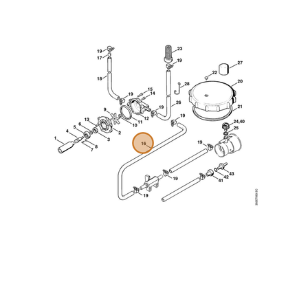 STIHL part 4202-708-9502 — IPL diagram snippet (6x zoom, amber highlight)