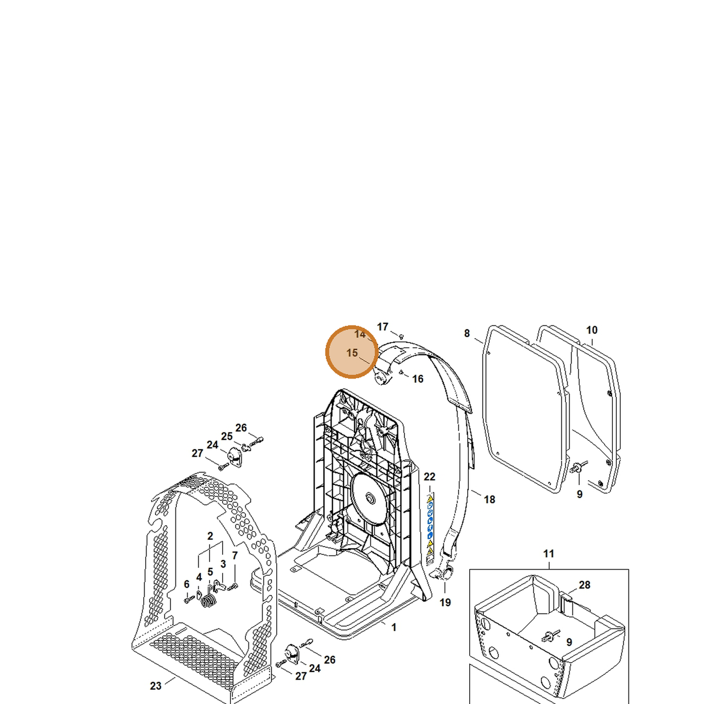 STIHL part 4203-007-1002 — IPL diagram snippet (6x zoom, amber highlight)