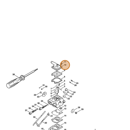 STIHL part 4203-121-0803 — IPL diagram snippet (6x zoom, amber highlight)