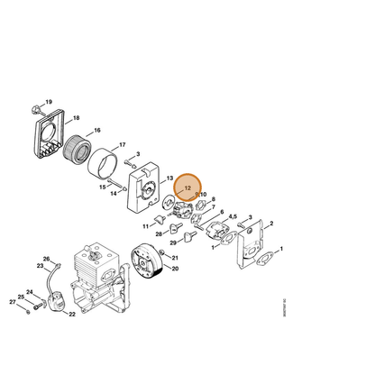 STIHL part 4203-122-1000 — IPL diagram snippet (6x zoom, amber highlight)