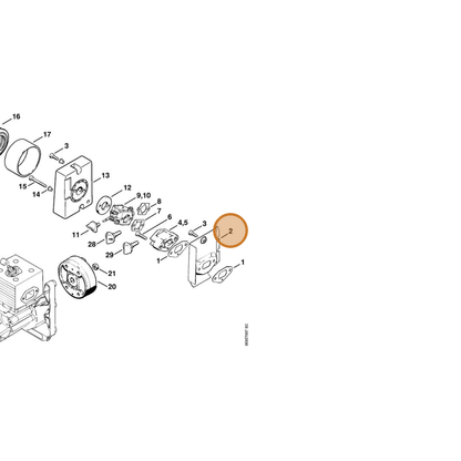 STIHL part 4203-122-1600 — IPL diagram snippet (6x zoom, amber highlight)