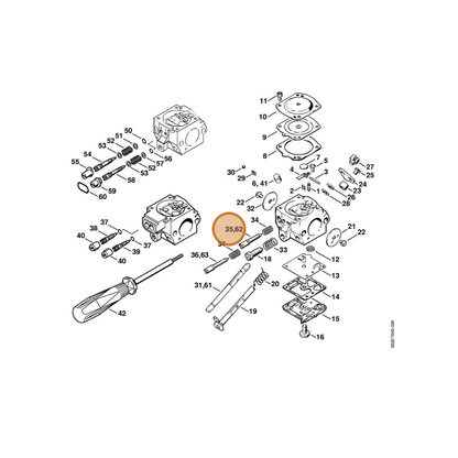 STIHL part 4203-122-6701 — IPL diagram snippet (6x zoom, amber highlight)