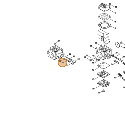 STIHL part 4203-122-6703 — IPL diagram snippet (6x zoom, amber highlight)