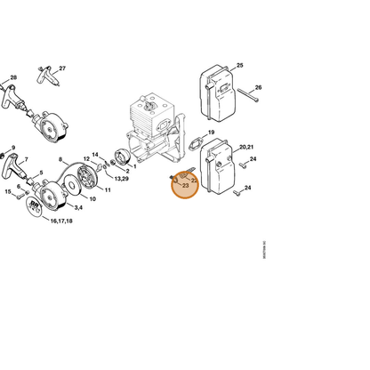 STIHL part 4203-141-6600 — IPL diagram snippet (6x zoom, amber highlight)