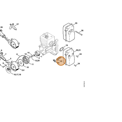 STIHL part 4203-141-9005 — IPL diagram snippet (6x zoom, amber highlight)