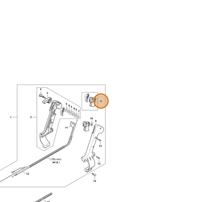 STIHL part 4203-180-1500 — IPL diagram snippet (6x zoom, amber highlight)