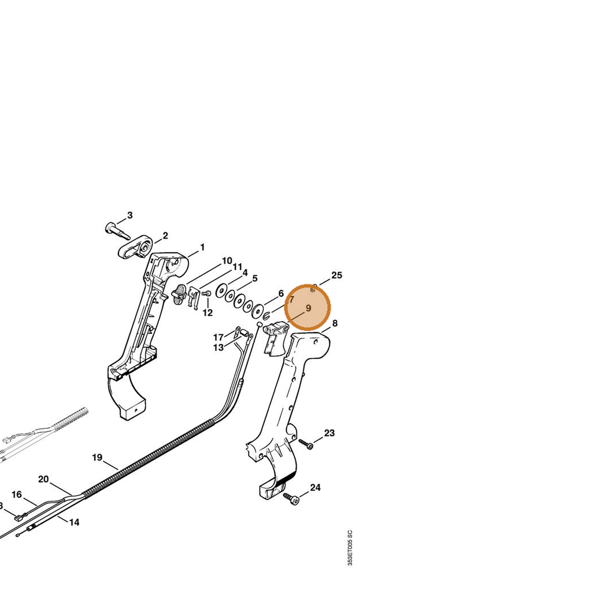 STIHL part 4203-182-1000 — IPL diagram snippet (6x zoom, amber highlight)