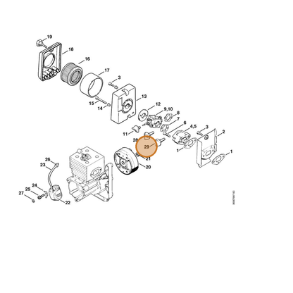 STIHL part 4203-182-9505 — IPL diagram snippet (6x zoom, amber highlight)