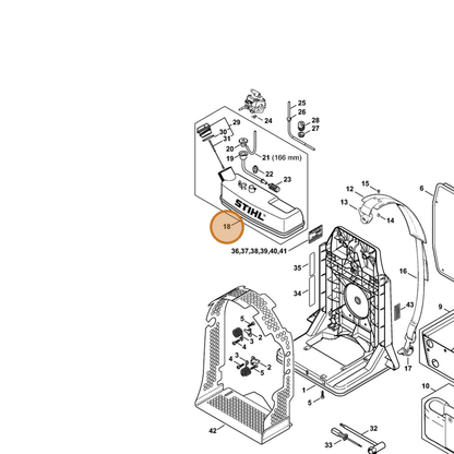 STIHL part 4203-350-0451 — IPL diagram snippet (6x zoom, amber highlight)