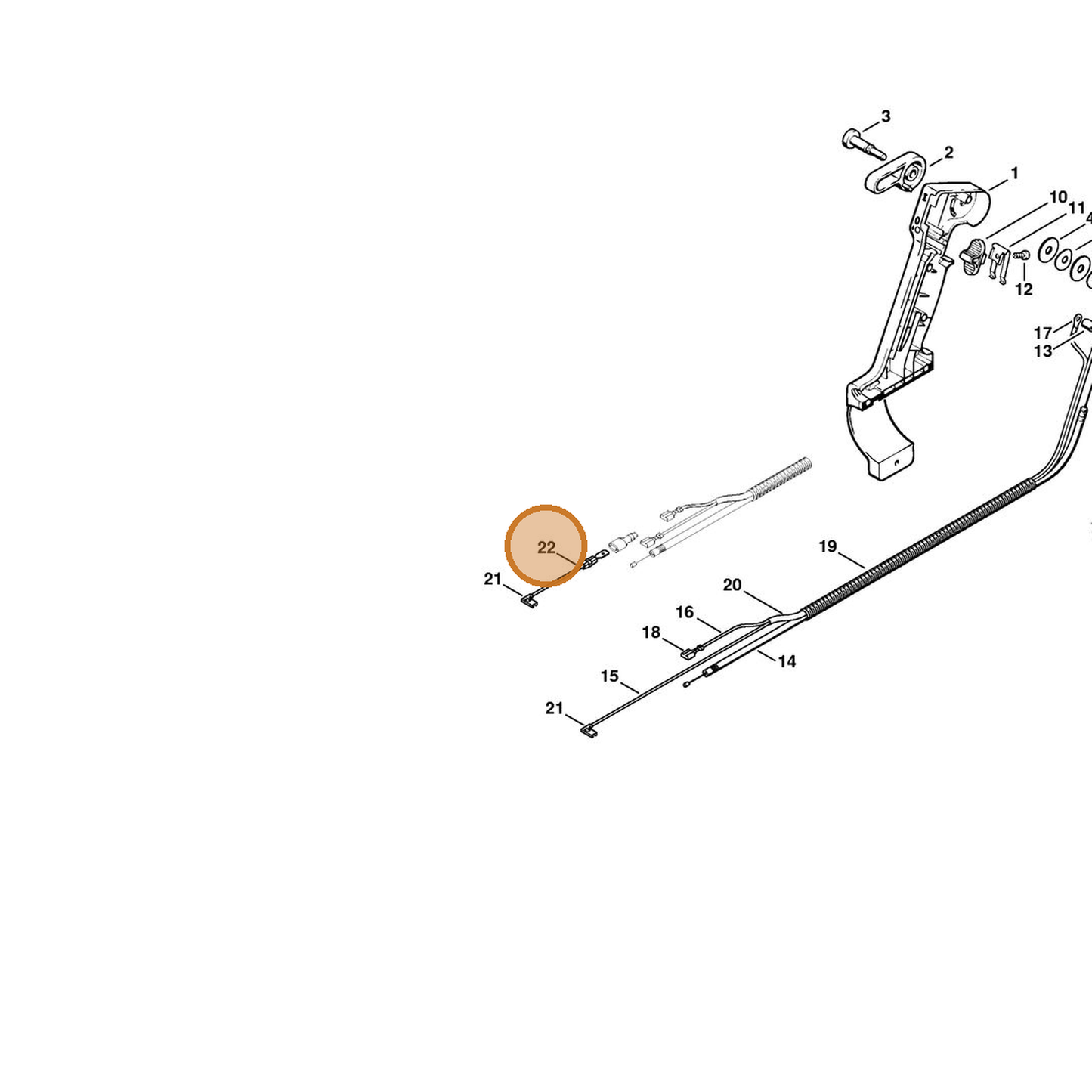 STIHL part 4203-440-1900 — IPL diagram snippet (6x zoom, amber highlight)
