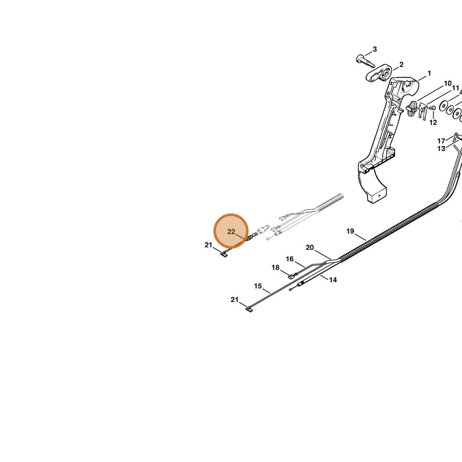 STIHL part 4203-440-1900 — IPL diagram snippet (6x zoom, amber highlight)