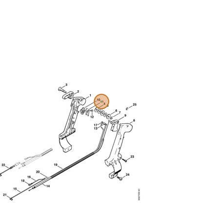STIHL part 4203-442-1600 — IPL diagram snippet (6x zoom, amber highlight)