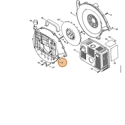 STIHL part 4203-700-4104 — IPL diagram snippet (6x zoom, amber highlight)