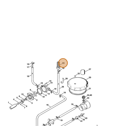 STIHL part 4203-700-8801 — IPL diagram snippet (6x zoom, amber highlight)