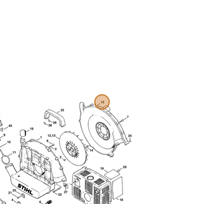 STIHL part 4203-701-0701 — IPL diagram snippet (6x zoom, amber highlight)