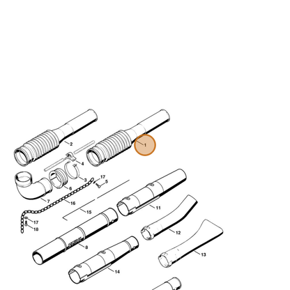 STIHL part 4203-701-6101 — IPL diagram snippet (6x zoom, amber highlight)