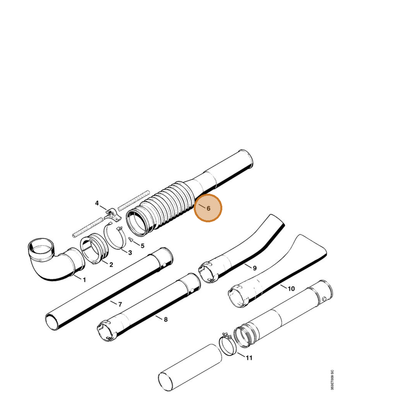 STIHL part 4203-701-6102 — IPL diagram snippet (6x zoom, amber highlight)