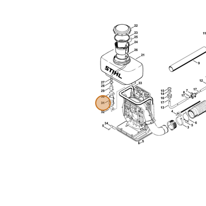 STIHL part 4203-701-6200 — IPL diagram snippet (6x zoom, amber highlight)