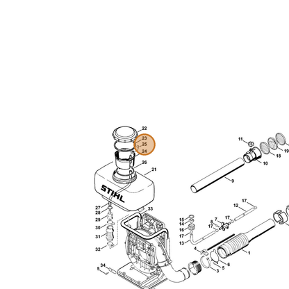 STIHL part 4203-703-5700 — IPL diagram snippet (6x zoom, amber highlight)