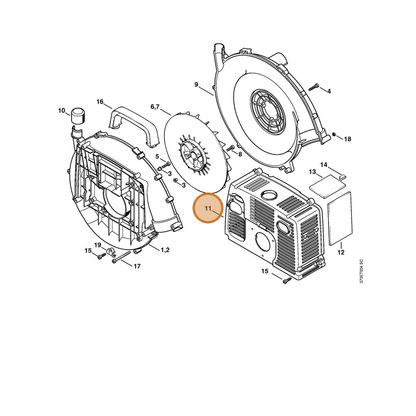 STIHL part 4203-706-2102 — IPL diagram snippet (6x zoom, amber highlight)