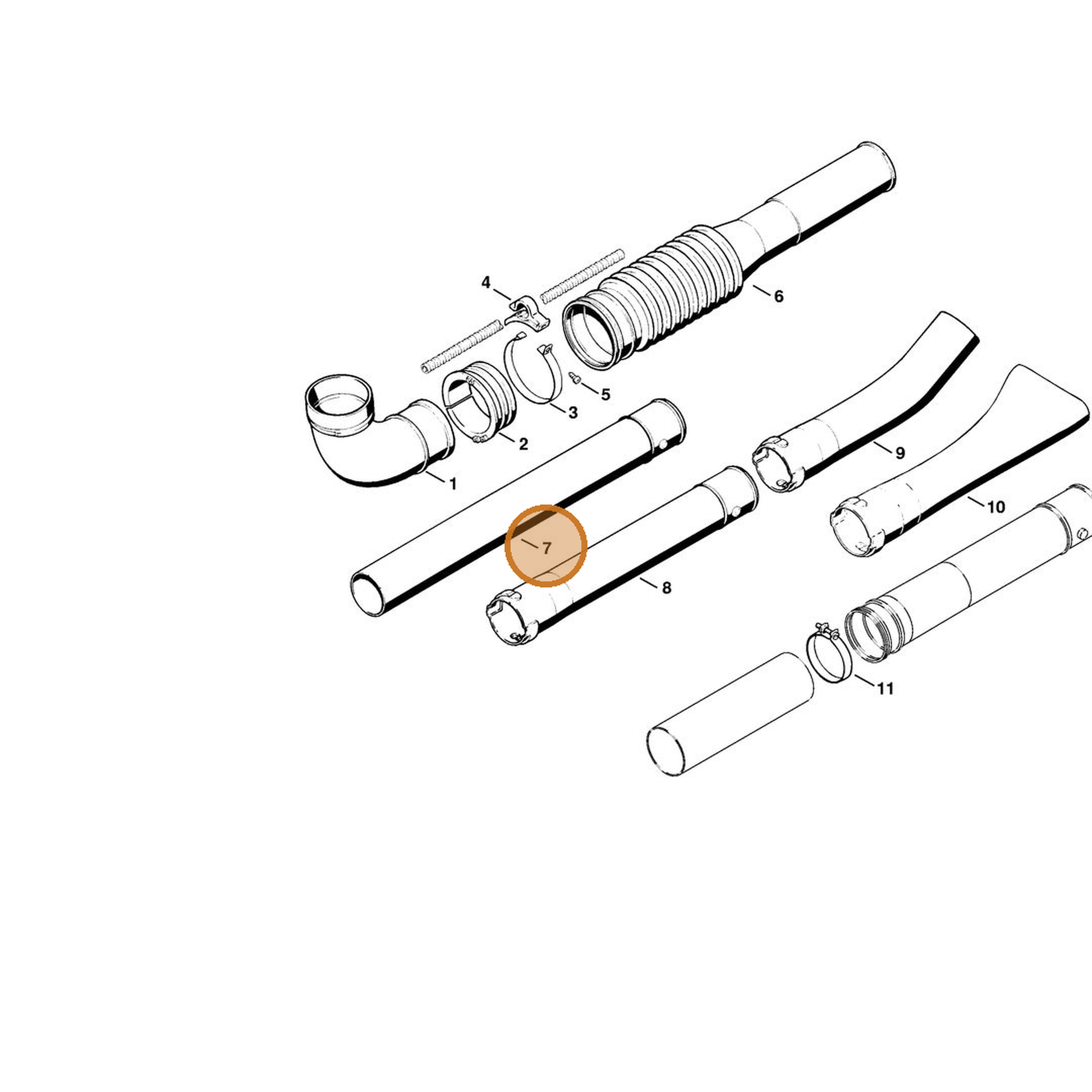 STIHL part 4203-708-3402 — IPL diagram snippet (6x zoom, amber highlight)