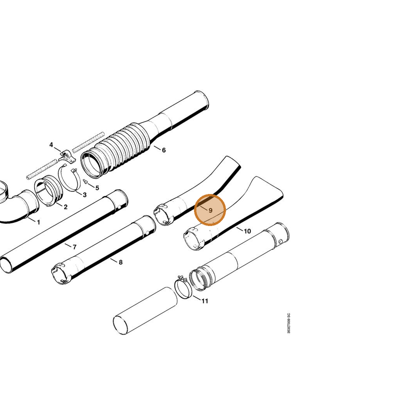 STIHL part 4203-708-6300 — IPL diagram snippet (6x zoom, amber highlight)