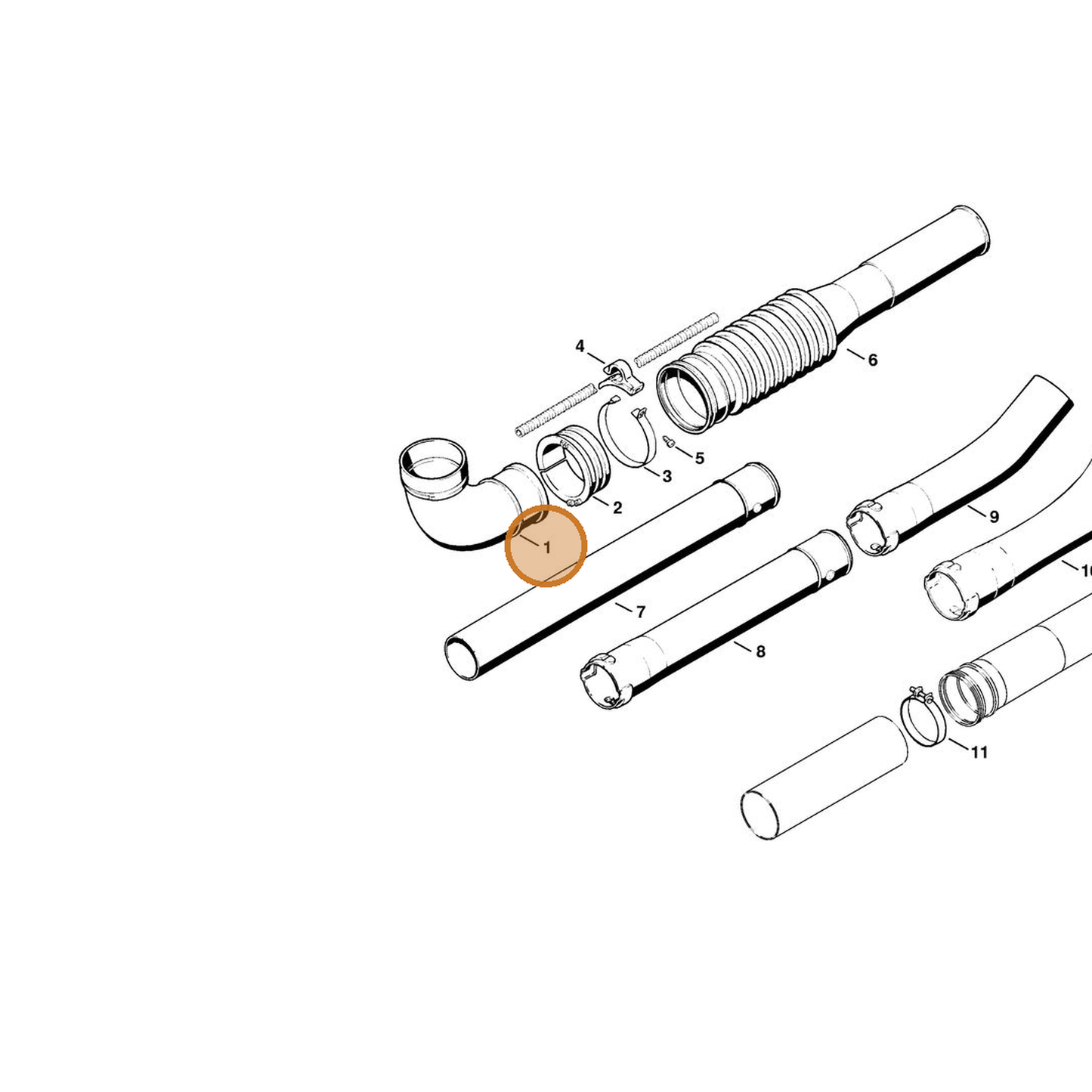 STIHL part 4203-708-6901 — IPL diagram snippet (6x zoom, amber highlight)