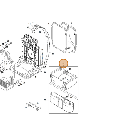 STIHL part 4203-710-9102 — IPL diagram snippet (6x zoom, amber highlight)