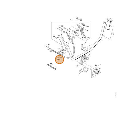 STIHL part 4203-711-7201 — IPL diagram snippet (6x zoom, amber highlight)