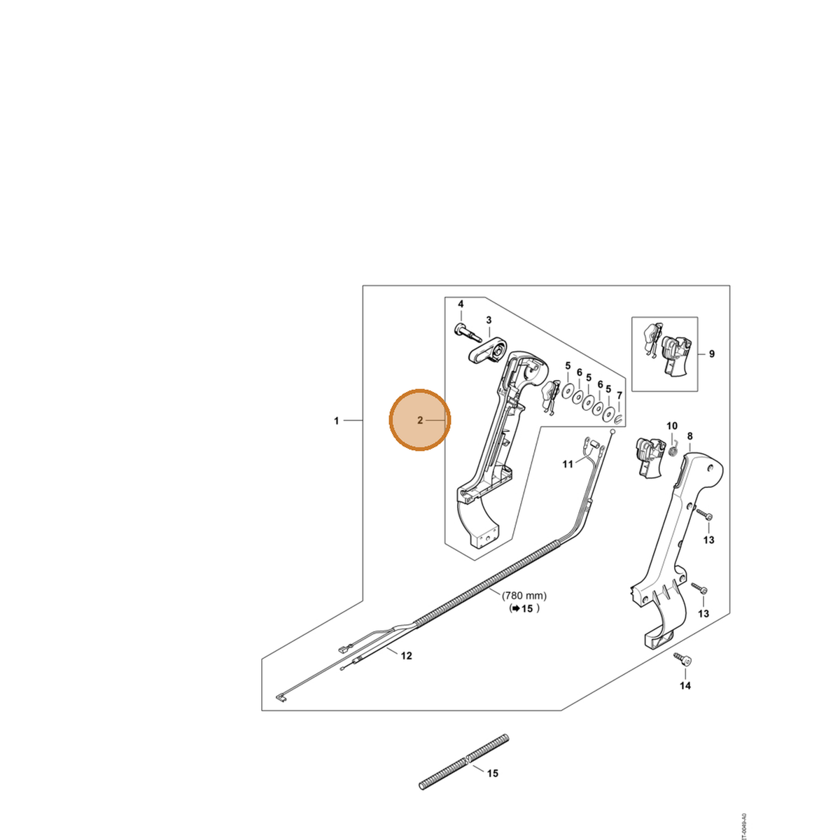 STIHL part 4203-790-1105 — IPL diagram snippet (6x zoom, amber highlight)