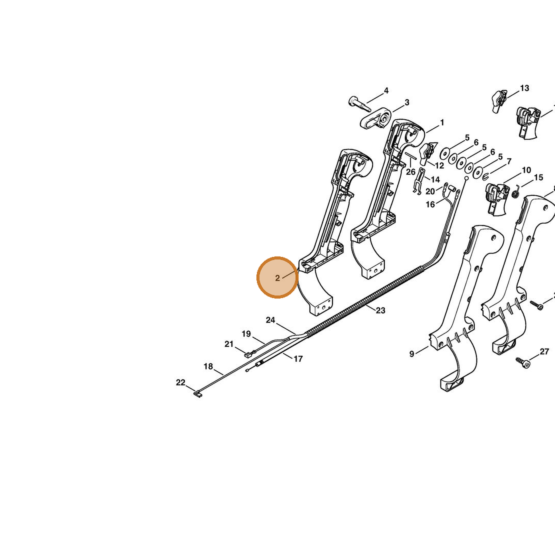 STIHL part 4203-790-1106 — IPL diagram snippet (6x zoom, amber highlight)
