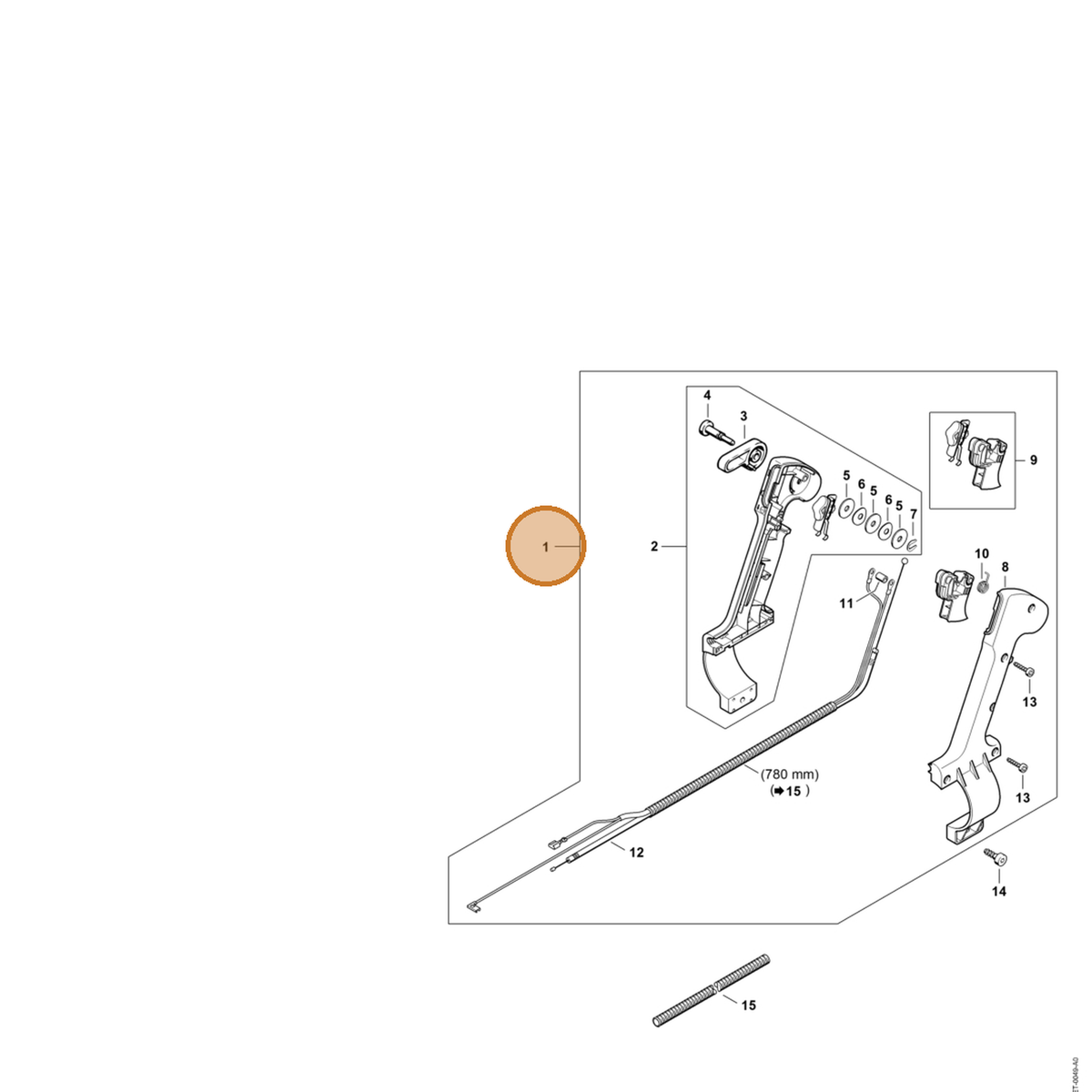 STIHL part 4203-790-1304 — IPL diagram snippet (6x zoom, amber highlight)