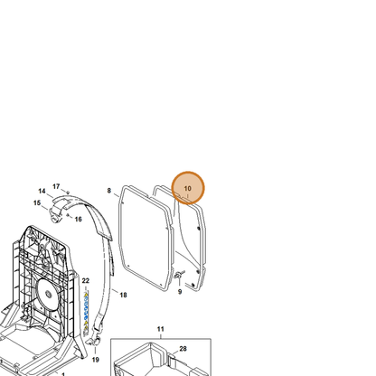 STIHL part 4203-790-8001 — IPL diagram snippet (6x zoom, amber highlight)