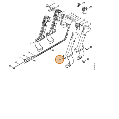 STIHL part 4203-791-0810 — IPL diagram snippet (6x zoom, amber highlight)