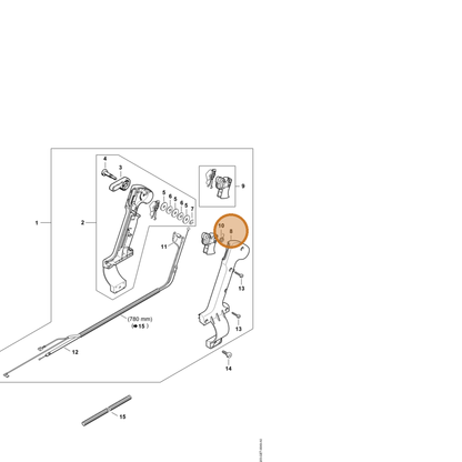 STIHL part 4203-791-0811 — IPL diagram snippet (6x zoom, amber highlight)